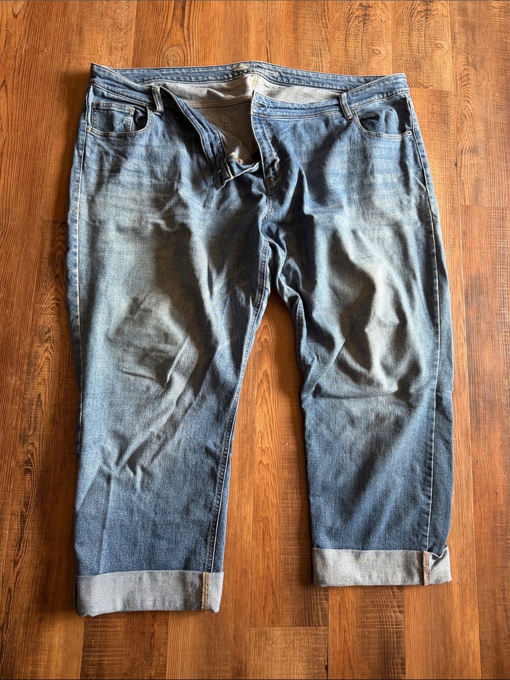 Old Navy Women's Blue Boyfriend Jeans with Rolled Cuffs